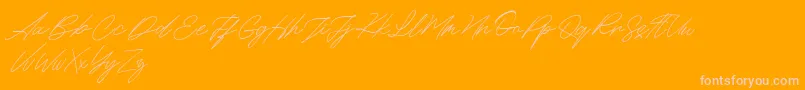 Maldins FREE Font – Pink Fonts on Orange Background