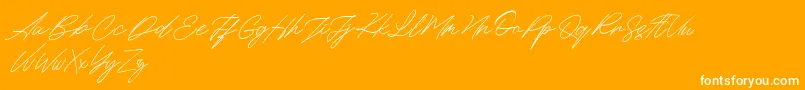 Maldins FREE Font – White Fonts on Orange Background