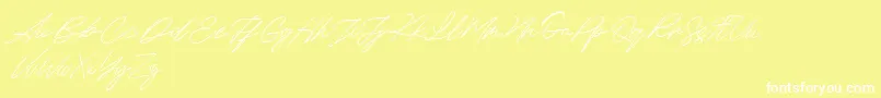 Maldins FREE Font – White Fonts on Yellow Background