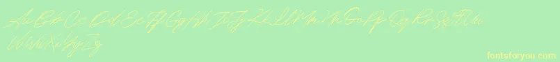 Maldins FREE Font – Yellow Fonts on Green Background