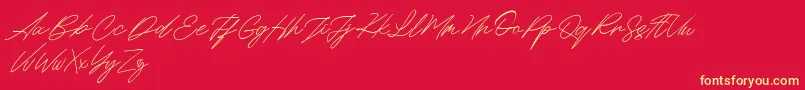 Maldins FREE Font – Yellow Fonts on Red Background