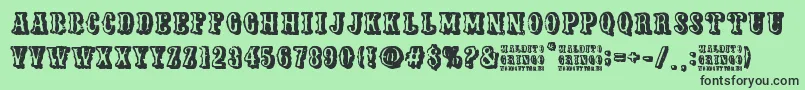 Maldito Gringo Font – Black Fonts on Green Background