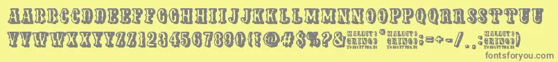 Maldito Gringo Font – Gray Fonts on Yellow Background