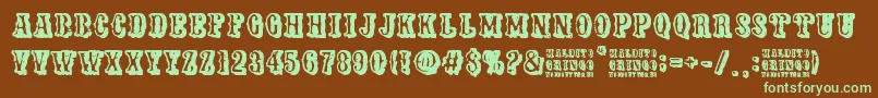 Maldito Gringo Font – Green Fonts on Brown Background