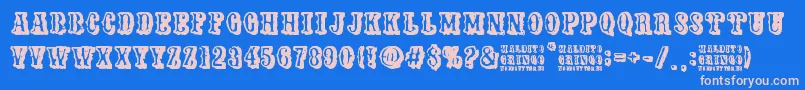 Maldito Gringo Font – Pink Fonts on Blue Background