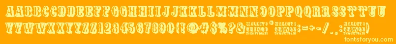 Maldito Gringo Font – Yellow Fonts on Orange Background