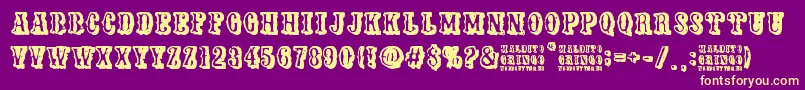 Maldito Gringo Font – Yellow Fonts on Purple Background