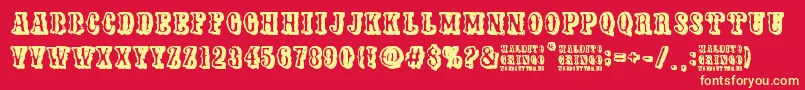 Maldito Gringo Font – Yellow Fonts on Red Background