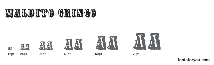 Größen der Schriftart Maldito Gringo