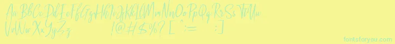 Шрифт Malenna DEMO – зелёные шрифты на жёлтом фоне