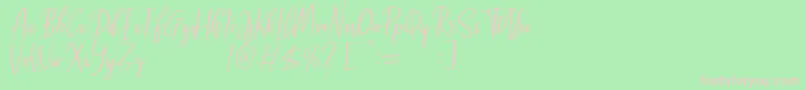 Malenna DEMO Font – Pink Fonts on Green Background