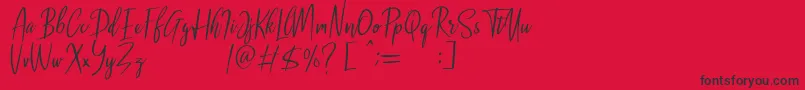 Malenna DEMO-Schriftart – Schwarze Schriften auf rotem Hintergrund