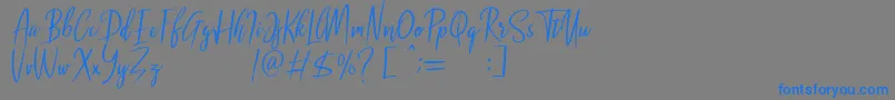 Czcionka Malenna DEMO – niebieskie czcionki na szarym tle
