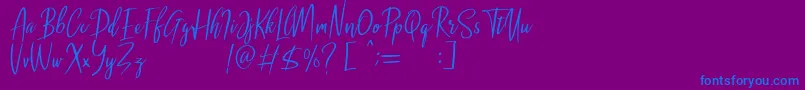 Malenna DEMO Font – Blue Fonts on Purple Background