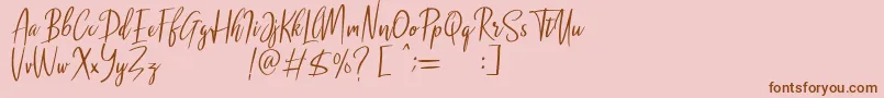 Malenna DEMO-Schriftart – Braune Schriften auf rosa Hintergrund