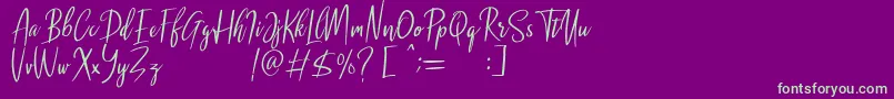 Malenna DEMO Font – Green Fonts on Purple Background