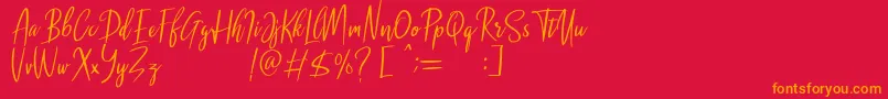 Malenna DEMO Font – Orange Fonts on Red Background