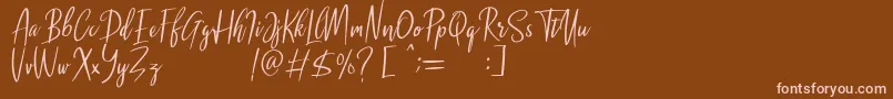 Malenna DEMO Font – Pink Fonts on Brown Background