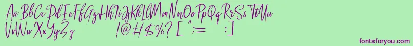Malenna DEMO Font – Purple Fonts on Green Background