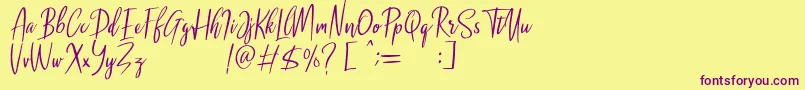 Malenna DEMO Font – Purple Fonts on Yellow Background