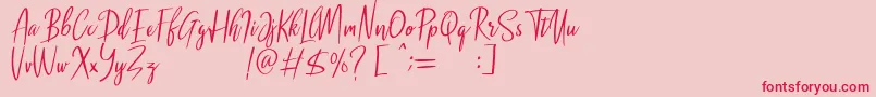 Malenna DEMO Font – Red Fonts on Pink Background