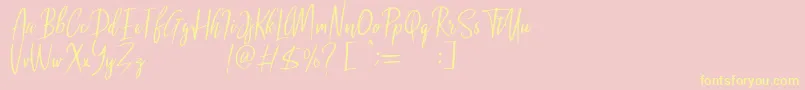 Malenna DEMO Font – Yellow Fonts on Pink Background