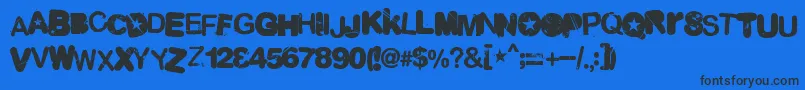 Malgecito Font – Black Fonts on Blue Background