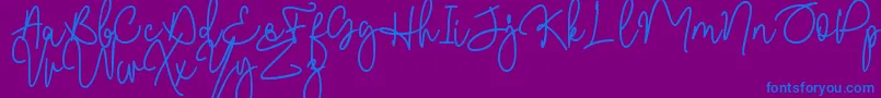 Czcionka Malibbie DAFONT – niebieskie czcionki na fioletowym tle