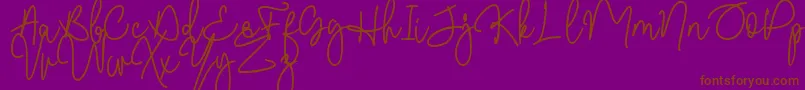 Malibbie DAFONT-Schriftart – Braune Schriften auf violettem Hintergrund