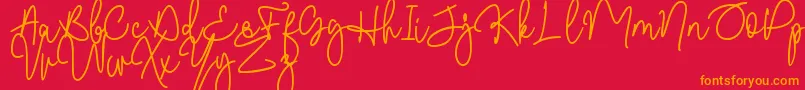 Шрифт Malibbie DAFONT – оранжевые шрифты на красном фоне