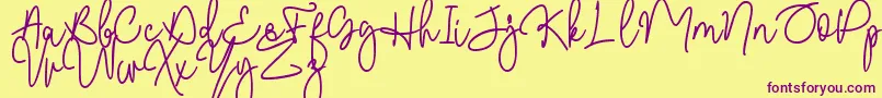 Malibbie DAFONT Font – Purple Fonts on Yellow Background