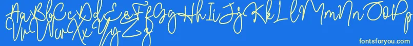 Malibbie DAFONT Font – Yellow Fonts on Blue Background