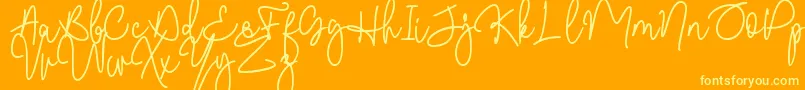 フォントMalibbie DAFONT – オレンジの背景に黄色の文字