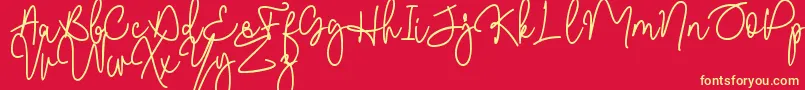 Шрифт Malibbie DAFONT – жёлтые шрифты на красном фоне