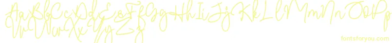 Malibbie DAFONT-Schriftart – Gelbe Schriften auf weißem Hintergrund