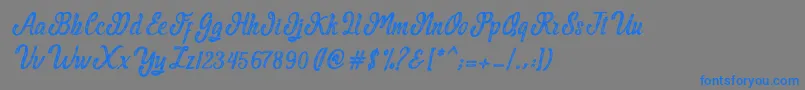 MalindaScript-Schriftart – Blaue Schriften auf grauem Hintergrund