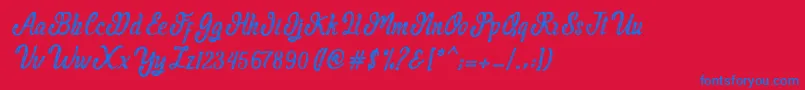 MalindaScript Font – Blue Fonts on Red Background