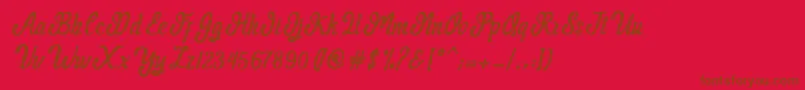 MalindaScript Font – Brown Fonts on Red Background
