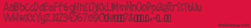 Malique Outline Font – Black Fonts on Red Background