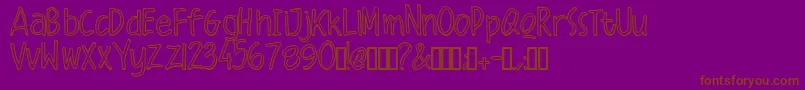 フォントMalique Outline – 紫色の背景に茶色のフォント