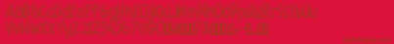 Malique Outline Font – Brown Fonts on Red Background