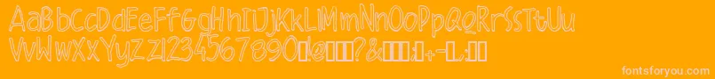 Malique Outline Font – Pink Fonts on Orange Background