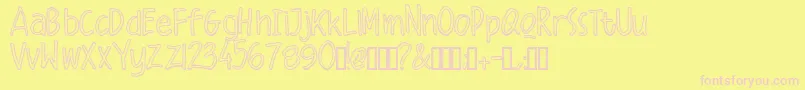 Malique Outline Font – Pink Fonts on Yellow Background