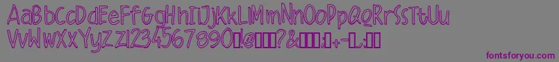 Malique Outline-fontti – violetit fontit harmaalla taustalla