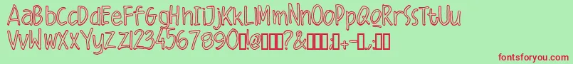 Malique Outline Font – Red Fonts on Green Background