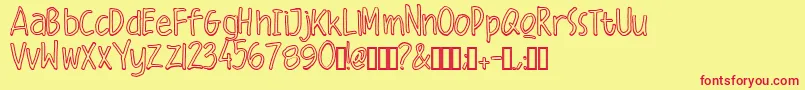 Malique Outline Font – Red Fonts on Yellow Background