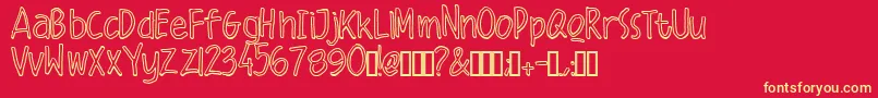 Malique Outline Font – Yellow Fonts on Red Background