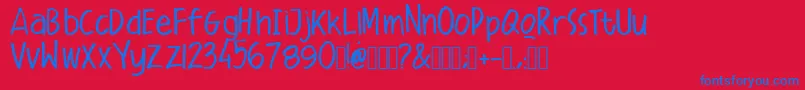 Malique Regular Font – Blue Fonts on Red Background