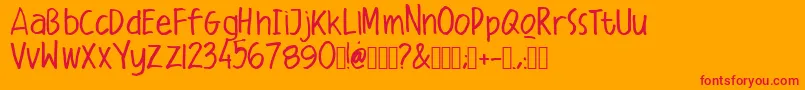 Malique Regular Font – Red Fonts on Orange Background