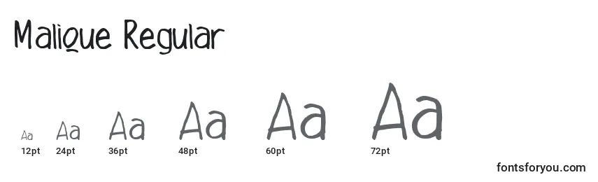 Malique Regular Font Sizes